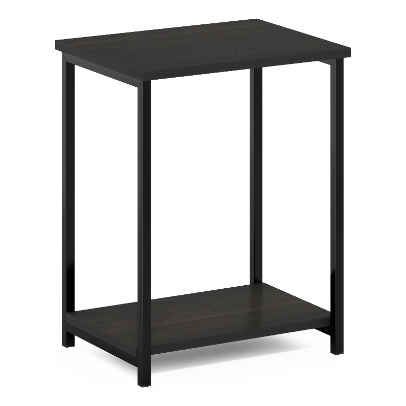 Furinno SIMPLISTIC Industrial Metal Frame End Table in 1-Pack in Espresso