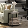 Furinno SIMPLISTIC Industrial Metal Frame End Table in 1-Pack in French Oak