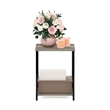 Furinno SIMPLISTIC Industrial Metal Frame End Table in 1-Pack in French Oak