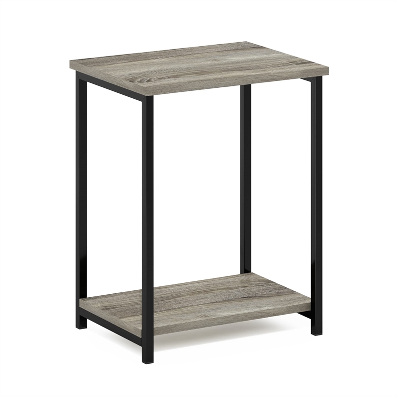 Furinno SIMPLISTIC Industrial Metal Frame End Table in 1-Pack in French Oak
