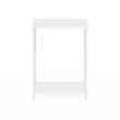 Furinno SIMPLISTIC Industrial Metal Frame End Table in 1-Pack in White/White
