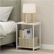 Furinno SIMPLISTIC Industrial Metal Frame End Table in 1-Pack in White/White