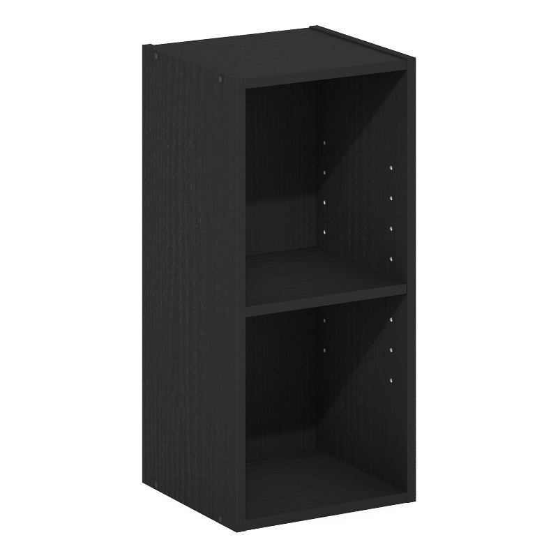Furinno FULDA 2-Tier  Storage Shelf Bookcase in 10-Inch Width in Blackwood