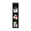 Furinno FULDA 3-Tier  Storage Shelf Bookcase in 8-Inch Width in Blackwood