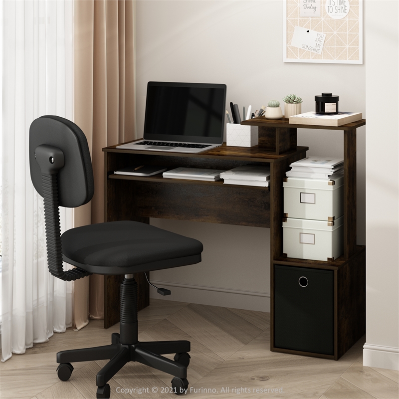 Furinno ECON Multipurpose Home Office Computer Writing Desk Amber Pine/Black