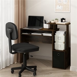 Furinno ECON Multipurpose Home Office Computer Writing Desk Amber Pine/Black