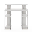 Furinno JAYA Simple Design Computer Writing Desk in White Stainless Steel Tubes