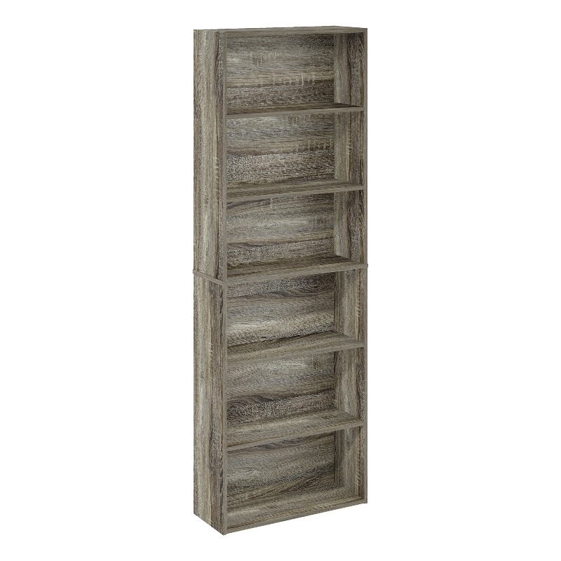 Furinno JAYA Simply Home Free Standing 6-Tier Open Storage Bookcase French Oak