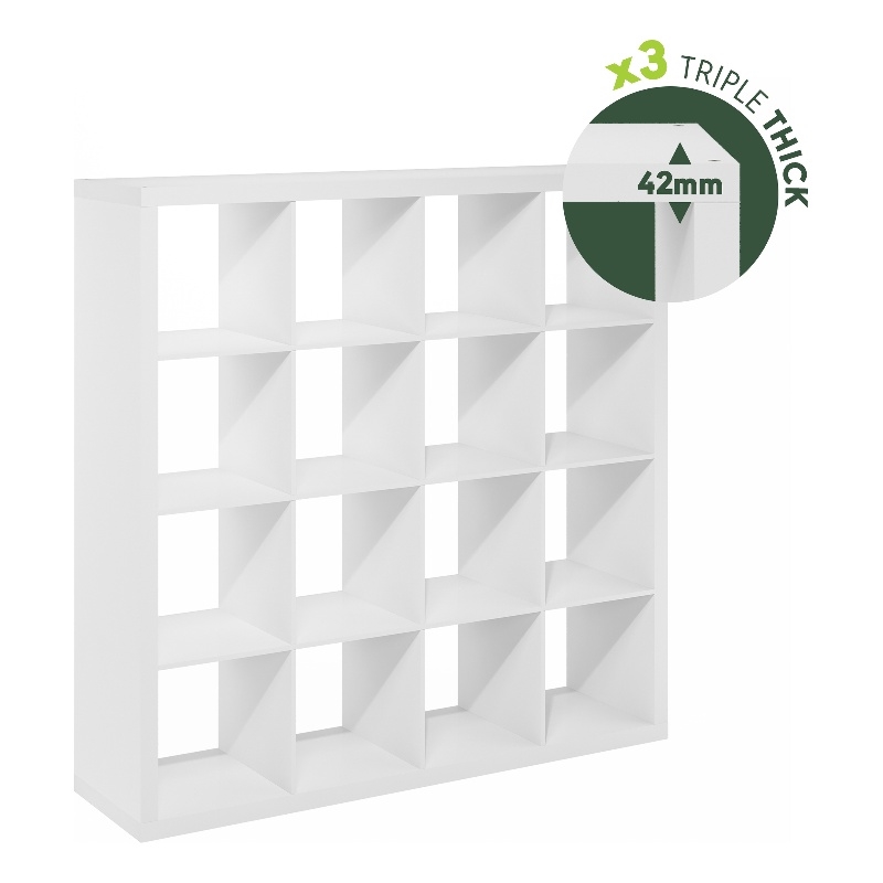 Furinno CUBICLE Extra Thick Frame Decorative Cube Storage Organizer in White