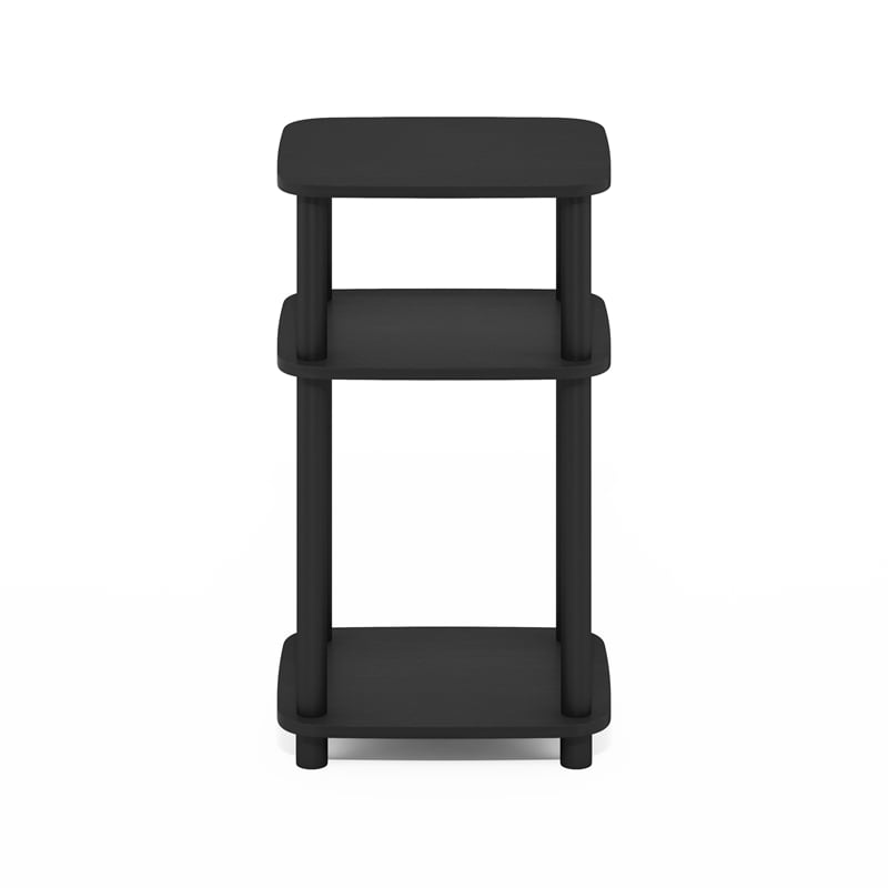 Furinno JUST 3-Tier Turn-N-Tube Curve End Table in Side Table in Americano/Black