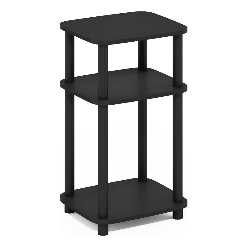 Furinno JUST 3-Tier Turn-N-Tube Curve End Table in Side Table in Americano/Black