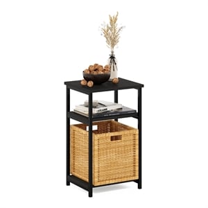 Furinno JUST 3-Tier Industrial Metal Frame End Table with Storage Espresso