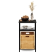 Furinno JUST 3-Tier Industrial Metal Frame End Table with Storage Espresso