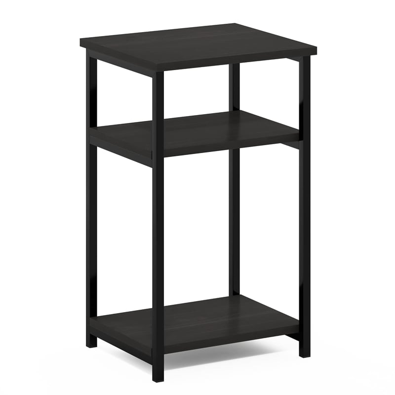 Furinno JUST 3-Tier Industrial Metal Frame End Table with Storage Espresso