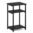 Furinno JUST 3-Tier Industrial Metal Frame End Table with Storage Espresso