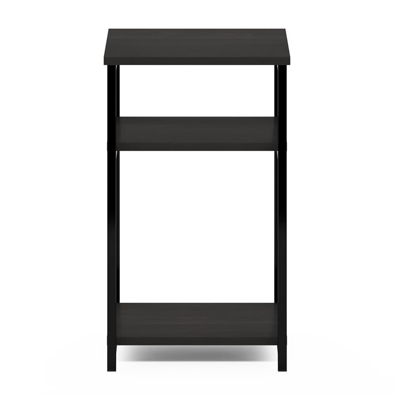 Furinno JUST 3-Tier Industrial Metal Frame End Table with Storage Espresso