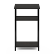 Furinno JUST 3-Tier Industrial Metal Frame End Table with Storage Espresso