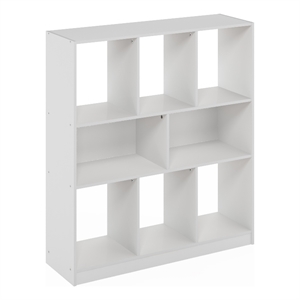 Furinno DALY 8-Cube Horizontal Bookcase in Bookshelf in Storage Organizer White