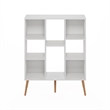 Furinno Claude Mid Century Style 8-Cube Bookcase in Bookshelf in Storage White