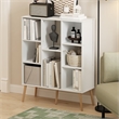 Furinno Claude Mid Century Style 8-Cube Bookcase in Bookshelf in Storage White