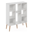 Furinno Claude Mid Century Style 8-Cube Bookcase in Bookshelf in Storage White