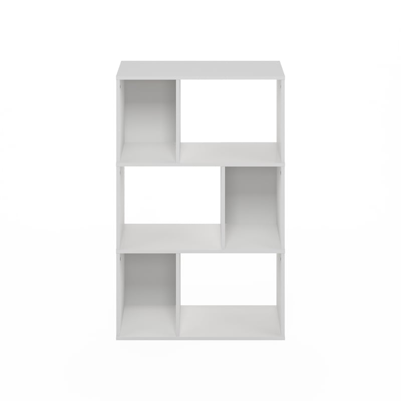 Furinno DALY 6-Cube Irregular Cubes Bookcase in Bookshelf in Storage White