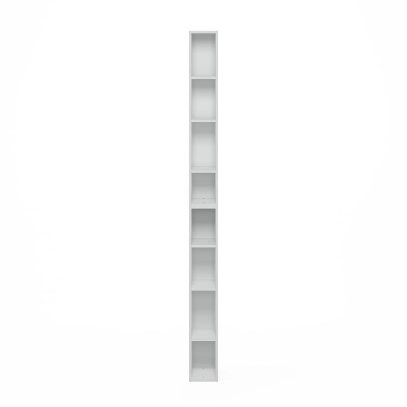 Furinno FULDA 8-Tier  Storage Shelf Bookcase in 6-Inch Width in White