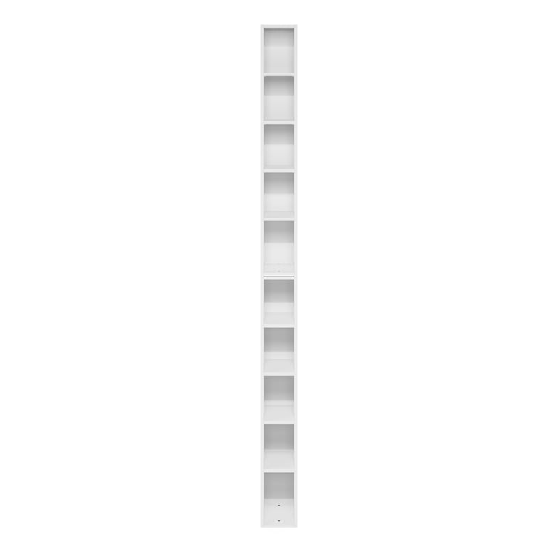 Furinno FULDA 10-Tier  Storage Shelf Bookcase in 6-Inch Width in White