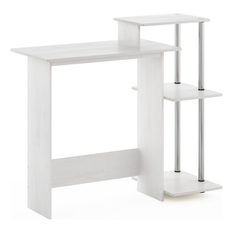 Furinno Efficient Home Laptop Notebook Computer Desk in Stainless Steel Tubes