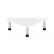 Furinno TURN-N-TUBE Corner Monitor Riser Stand in White Stainless Steel Tubes