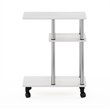 Furinno TURN-N-TUBE U Shape Sofa Side Table with Casters Stainless Steel Tubes