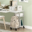Furinno TURN-N-TUBE U Shape Sofa Side Table with Casters Stainless Steel Tubes