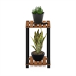 Furinno Pangkor 2-Tier Turn-N-Tube INDOor Outdoor Plant Shelf Wood Natural/Black