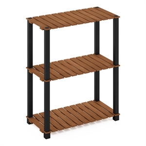 Furinno Pangkor 3-Tier Turn-N-Tube INDOor Outdoor Plant Shelf Wood Natural/Black