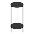 Furinno Besi 2-Tier Modern Tall Round Side End Table with Sturdy Metal Americano