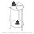 Furinno Besi 2-Tier Modern Tall Round Side End Table with Sturdy Marble White