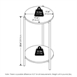 Furinno Besi 2-Tier Modern Tall Round Side End Table with Sturdy White/Black
