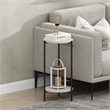 Furinno Besi 2-Tier Modern Tall Round Side End Table with Sturdy White/Black