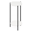 Furinno Besi 2-Tier Modern Tall Round Side End Table with Sturdy White/Black
