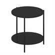 Furinno Besi 2-Tier Modern Round Side End Table with Sturdy Metal Legs Americano