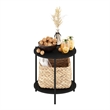 Furinno Besi 2-Tier Modern Round Side End Table with Sturdy Metal Legs Americano