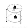 Furinno Besi 2-Tier Modern Round Side End Table with Sturdy Metal Marble White