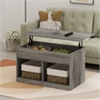 Furinno JENSEN Living Room Lift Top Coffee Table With Hidden French Oak Grey