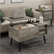 Furinno JENSEN Living Room Lift Top Coffee Table With Hidden Solid White