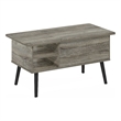 Furinno JENSEN Wooden Leg Lift Top Coffee Table With Hidden French Oak Grey