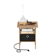 Furinno ANDREY USB and Type-C Port Charging Station End Flagstaff Oak/Black