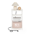 Furinno MORETTI 3-Tier Metal Frame Open Storage Side Table in End White/White