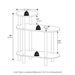 Furinno TURN-N-TUBE 3-Tier Oval Sofa Side Table in End Table with Espresso/Black
