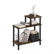 Furinno TURN-N-TUBE 3-Tier Rectangular Sofa Side Table in End Amber Pine/Black