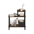 Furinno TURN-N-TUBE 3-Tier Rectangular Sofa Side Table in End Amber Pine/Black